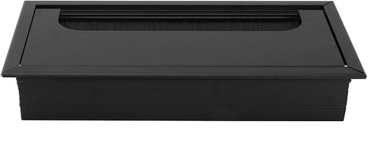 Eujgoov Cable Management Box, Aluminum Alloy Cord Organizer for Home Office School, Efficient Wire Tidy Grommet Cover Black Entertainment System PC, Ideal Desk Computer Grommets