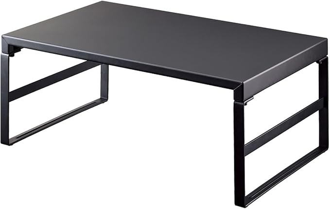Lihit Lab A7331-124 Computer Stand, Monitor Stand, Desktop Stand, Width 15.4 inches (390 mm), High Type, Matte Black