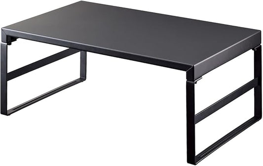 Lihit Lab A7331-124 Computer Stand, Monitor Stand, Desktop Stand, Width 15.4 inches (390 mm), High Type, Matte Black