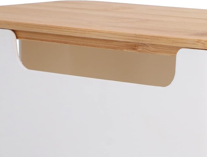Cable Management Box Small Cord Hider Box with Wooden Lid for Tv Wires Routers Computers Cables Home and Office