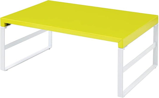 LIHIT LAB Desktop Stand, Sturdy Steel Stand for Laptop/Computer Monitor, 9.8 x 15.4 x 6.3 inches, Yellow Green (A7331-6)