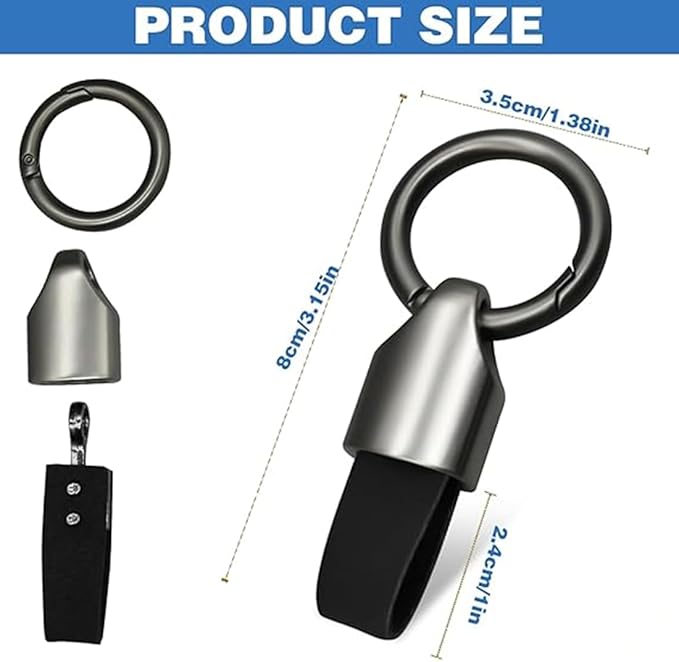 Car Key Chain Clip Leather Keychain Key Fob, Key Chain Rings for Car Keys Key Holder with Zinc Alloy Buckle for Men