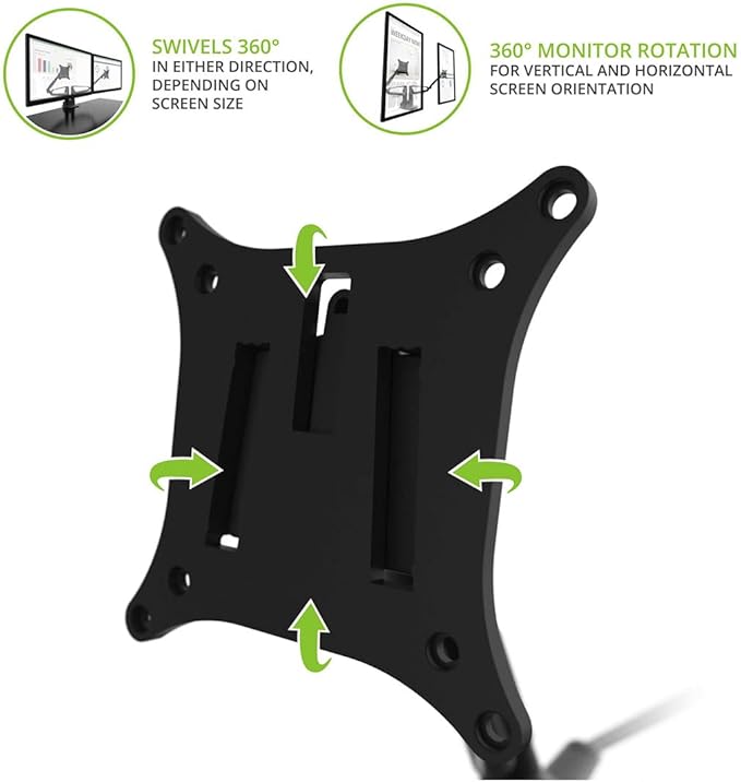 Kanto DMS2000 Dual-Monitor Desktop Mount for 17-inch to 32-inch Displays | Black