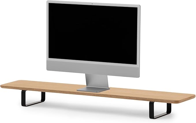 Oakywood Dual Monitor Stand - Handmade in EU - Natural Wood Monitor Stand Riser - Laptop Accessories ??220 lbs (100 kg) Capacity - 41.3"x9" (105x23 cm) ??100% Natural Oak Veneer
