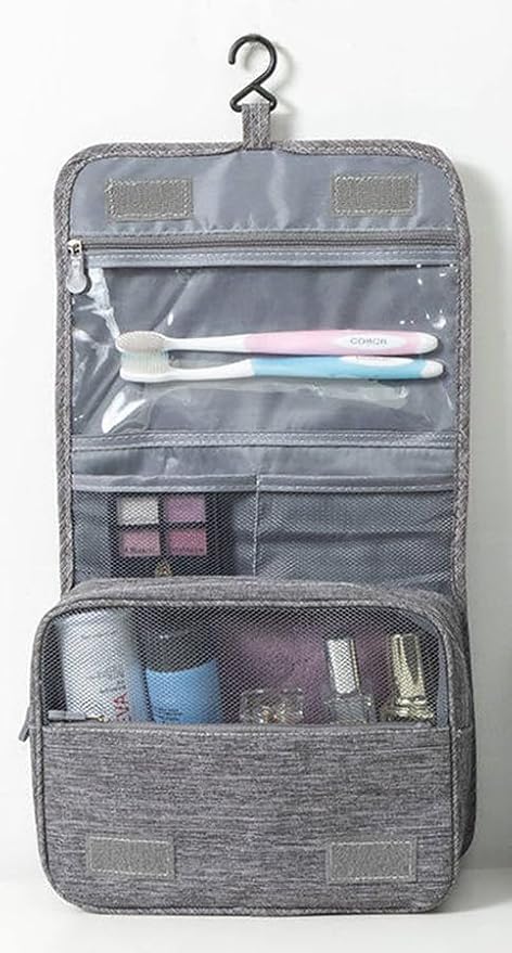 Sechunk Toiletry Bag Water-Resistant Makeup Cosmetic Bag Travel Organizer for Accessories Travel Bag with Hanging Hook