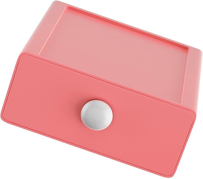 Desk Drawer Organizers, Multifunctional Large Capacity Desktop Storage Box Desk Storage Drawer For Home Office (Tangerine Red)