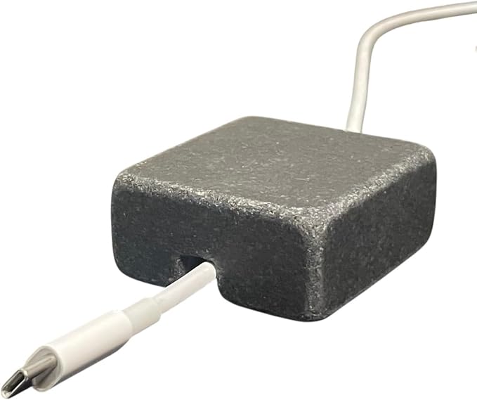 Cord Holder Handmade by Craftsman Sroneworks - Cable Holder - Cable Management Holder - Cable Organizer - Desk Cable Holder - Cable Keeper - Cable Tidy (Tumbled Black Granite, Single)