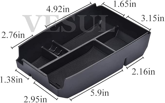 Vesul Center Console Organizer Compatible with Bronco Sport 2021-2026 Ford Escape 2020-2026 Storage Tray ABS Insert Organizer Glove Pallet Storage Console Separation