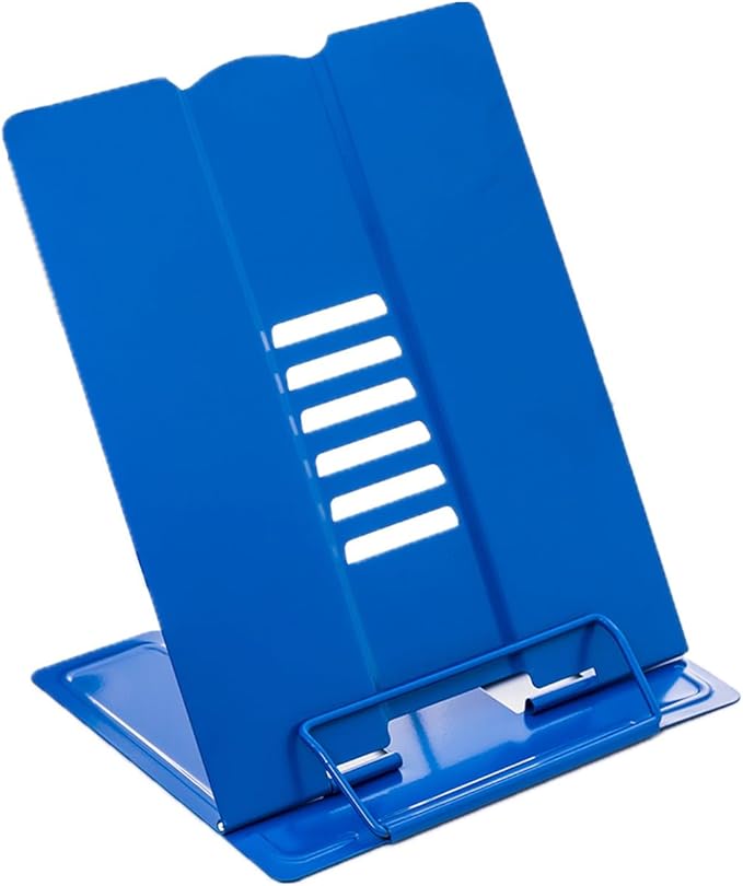 Citmage Desk Book Stand Document Holder Heavy Duty Metal Reading Stand with Book Magazine Menu iPad Music Score Speech Draft with 6 Adjustable Positions(Blue)