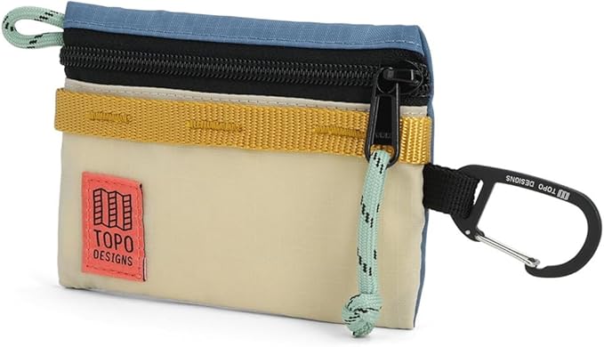 Topo Designs Accessory Bags, Travel Organizer Accessories for Smaller Items, Durable Storage Pouch, 3 Sizes, Fully Lined Pack Cloth (Mountain, Stone Blue/Bone White)