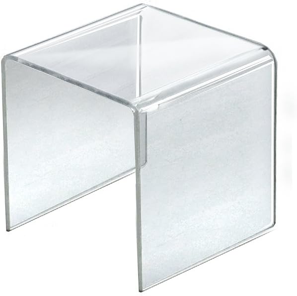 Azar Displays 515318 7.5" Acrylic Square Riser (4 Pack)