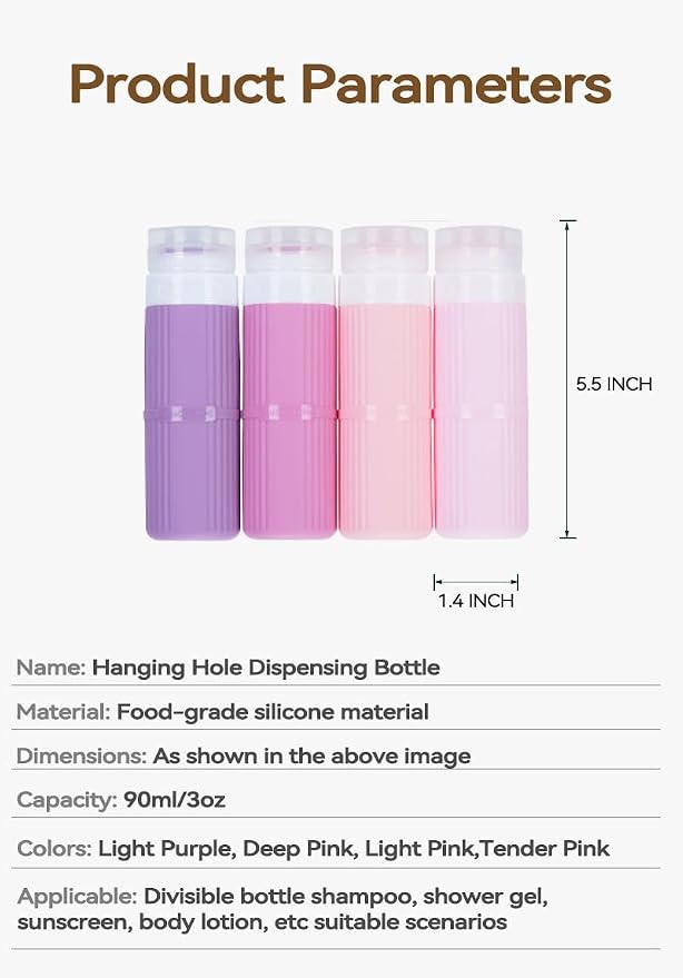 18 packs of toiletries travel bottles, TSA Approval silicone travel containers, leak proof refillable shampoo and conditioner are essential for travel, fitness, business trips, office use(pink)