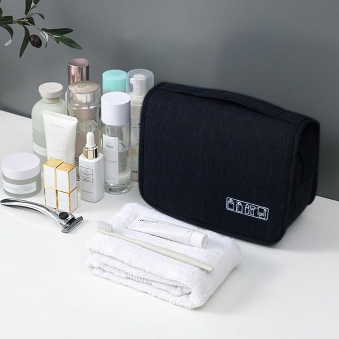 Sechunk Toiletry Bag Water-Resistant Makeup Cosmetic Bag Travel Organizer for Accessories Travel Bag with Hanging Hook