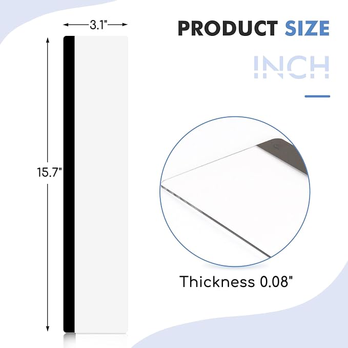 DOLLAR BOSS 1 Pc 15.7" x 3.1" Transparent Acrylic Monitor Memo Board | Computer Screen Side Note Holder, Office Desk Accessories, Clear Message Board, For Sticky Notes Memos, Fits PC & Laptop