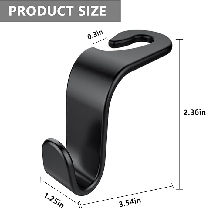 DTDNZKN 8-Pack Car Seat Back Storage Hook, Auto Seat Hook Hangers Storage Organizer Interior Accessories for Purse Coats Umbrellas Grocery Bags Handbag