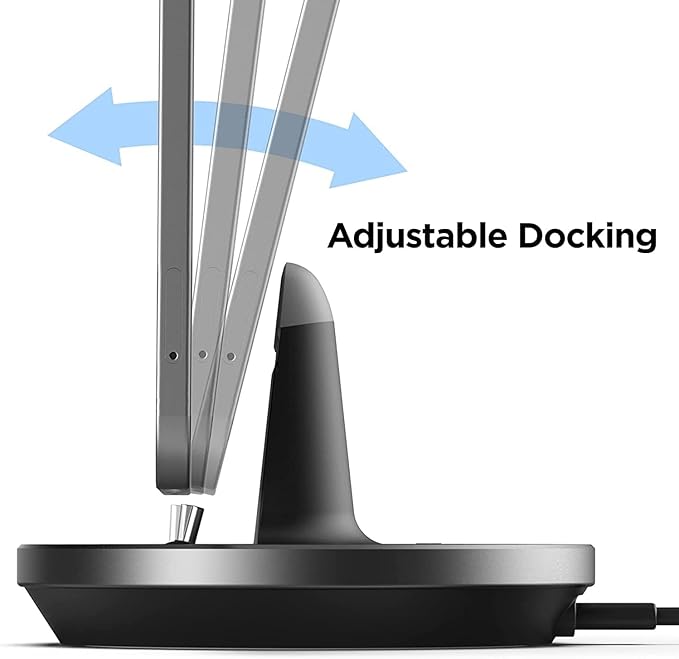 Encased Desktop Charging Stand for USB-C Phone and Tablets, Adjustable Case-Friendly Dock Station Charger, Super Fast Charge Compatible (Wired Type-C)