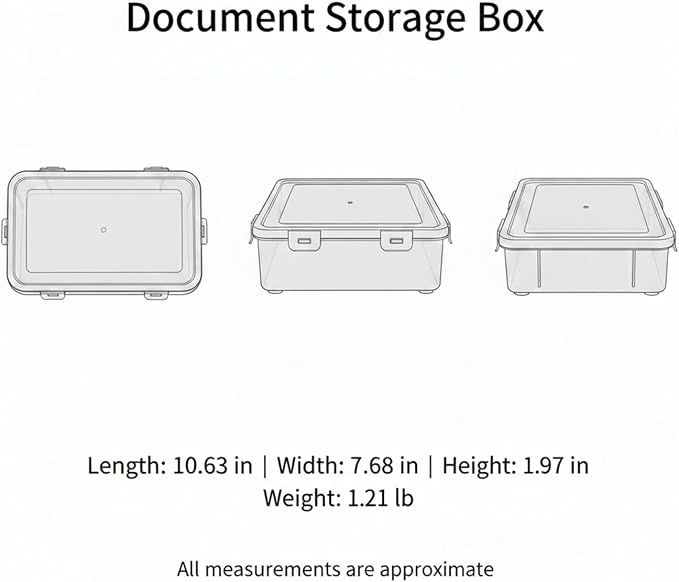 Stackable Document Storage Box with Lid, Rigid PP Plastic File Organizer for Letter & A4 Papers, Brown