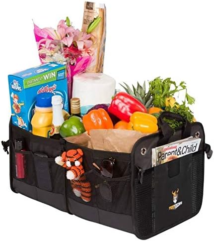 Tuff Viking Convertible SUV Trunk Organizer | Truck Bed Organizer for SUVs, Autos, Trucks and Jeeps with Tie Down Straps