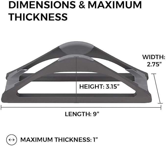 HumanCentric Vertical Laptop Stand for Desks in Space Grey, Upright Adjustable Holder to Dock Apple MacBook Stand, and Other Laptops to Organize Work & Home Office, Automatic Grip