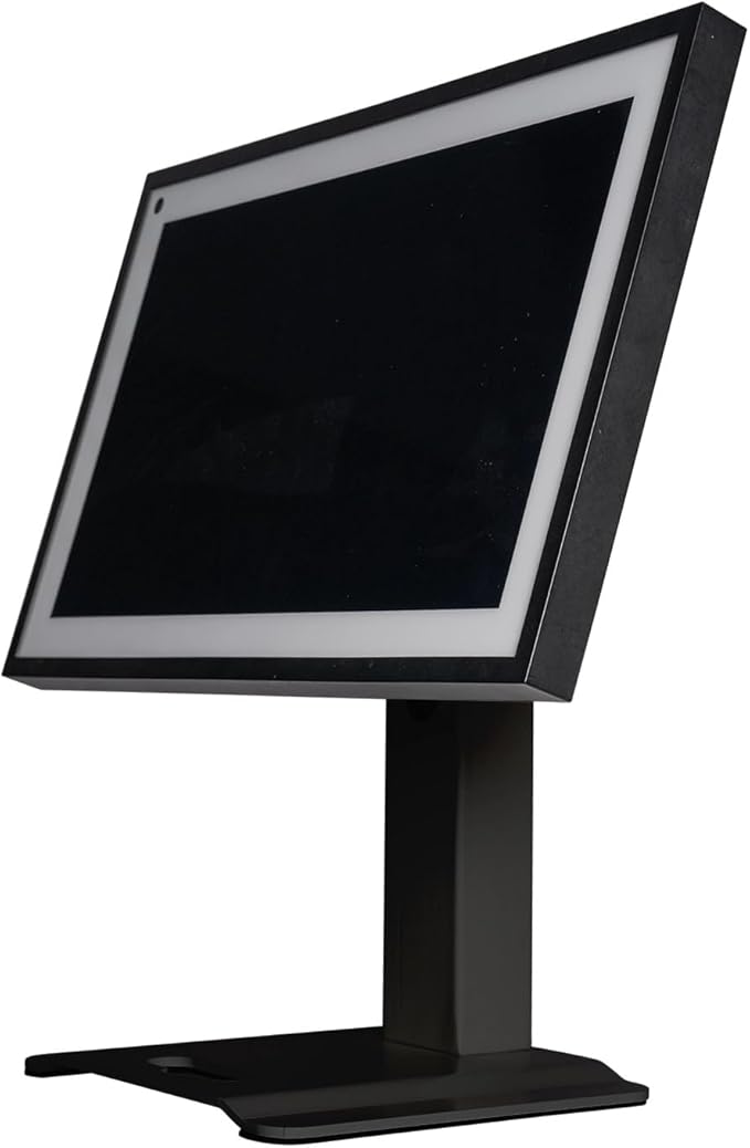 Swivel and Tilt Metal Stand for Echo Show 15 (Gen 1, Gen 2) and Show 21 Adjustable (-58/+58) with 360 Rotatable Wall Mounting Holder for Monitor Full Motion 13"-27", Black