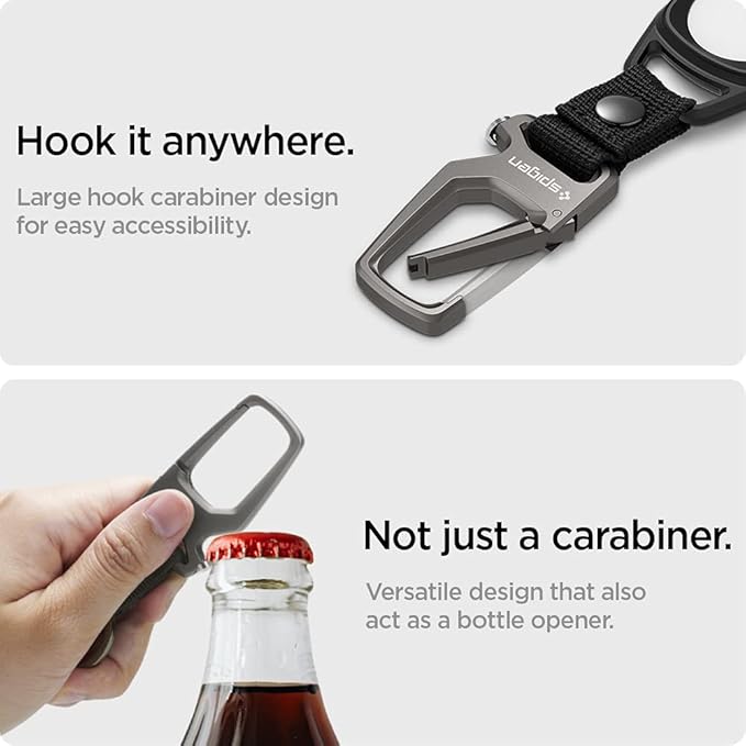 Spigen Life Carabiner Key Ring Clip, Car Keychain Clip, Bottle Opener Key Chain Ring for Men and Women