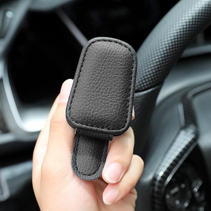 AALFA Sunglasses Holders Universal Fit Leather Clips for Easy Access Magnetic Flap Elastic Cloth Premium Auto Accessories