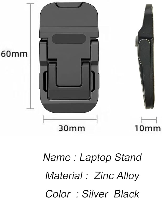 2PCS Laptop Stand, Portable Laptop Cooling Pad, Foldable Metal Keyboard Stand, Mini Keyboard Pillar (Black,Two Gears)
