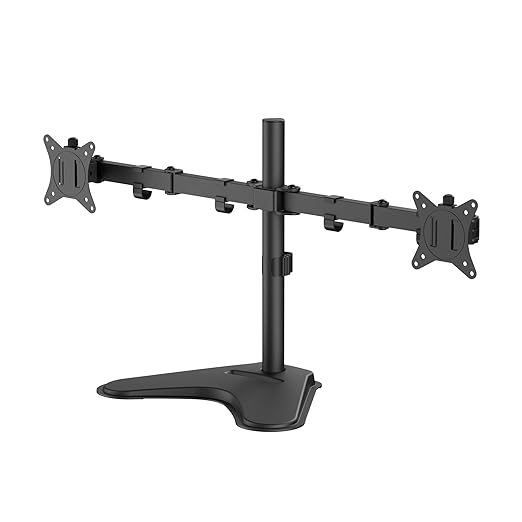 SIIG Articulated Freestanding Dual Monitor Desk Stand - 13"-32" - Max Load 19.8 lbs - 75x75mm/100x100mm(CE-MT1U12-S1)