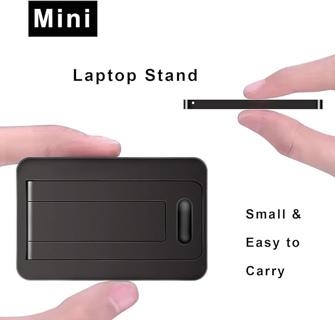 DRM 2-in-1 Mini Laptop Holder, Portable Notebook Stand with Cooling & Ergonomic Design, Black