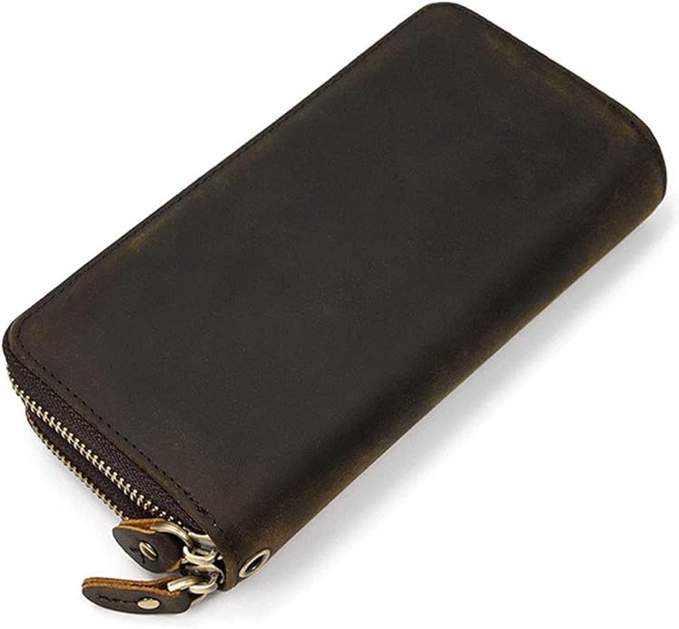KPYWZER Leather Clutch Purse Wallet Men Wrist Bag