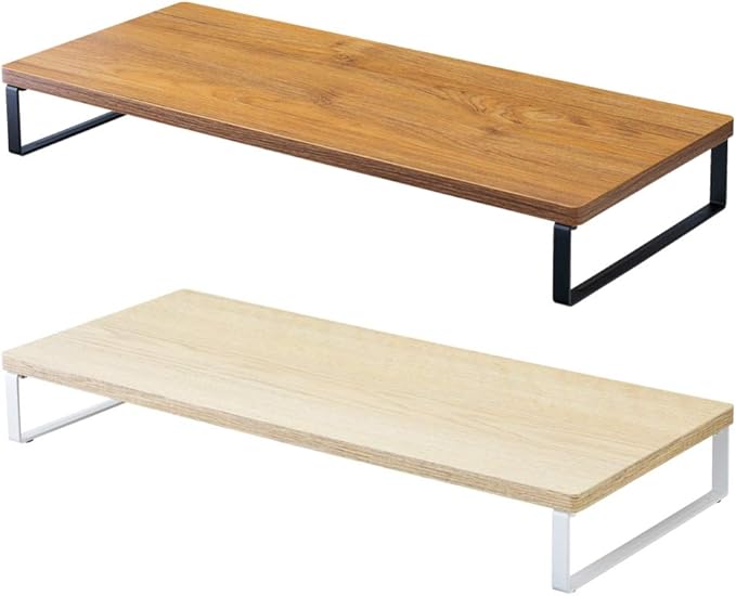 Lihit Lab A8001-35 Computer Stand, Monitor Stand, Wood Grain MDF, Standard, Natural, Width 23.2 x Depth 9.8 x Height 3.1 inches (59 x 25 x 8 cm), Load Capacity 33.1 lbs (15 kg)