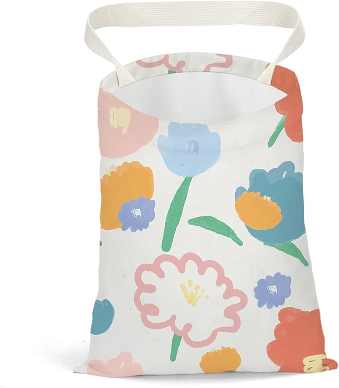 Car Trash Bag Car Garbage Bag Hanging Cars Trash Can Spring Decor Waterproof Cars Back Seat Organizer for Vehicle Travelling Camping Doodle Flower Decor