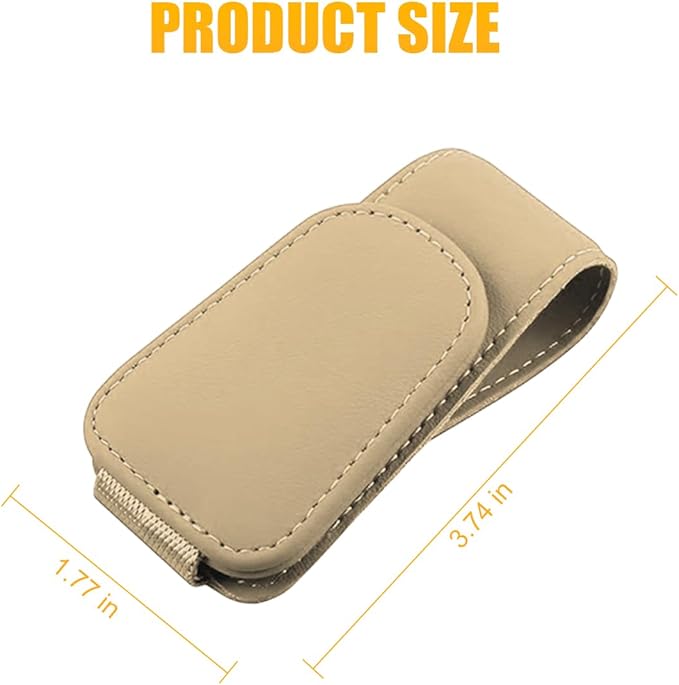 AICEL Sunglasses Holders for Car Sun Visor, Leather Eyeglasses Hanger Mounter, Magnetic Glasses Holder and Ticket Card Clip, Auto Interior Accessories Universal for SUV Pickup Truck