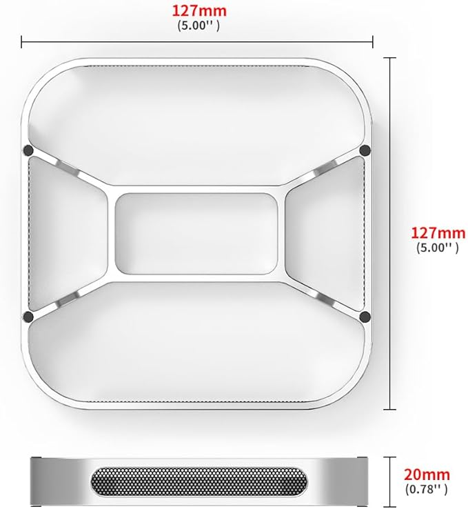 Mac Mini 4 Aluminum Stand with Mesh Dust Cover ??Cooling Base with Airflow Design, Anti-Slip Pads & Easy Power Access