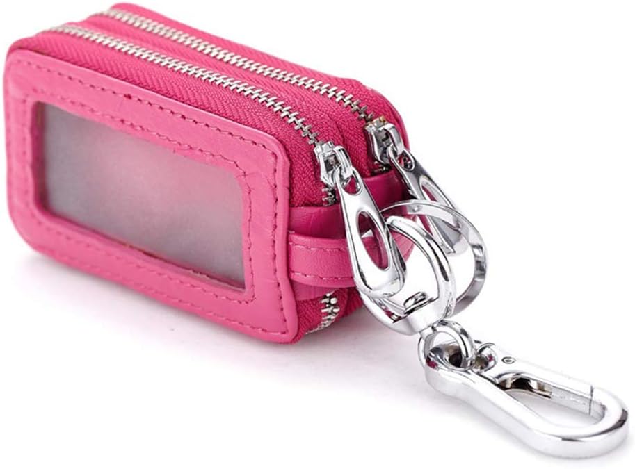 BAKUN Two-Sides Mini Leather Car Key Case, Key Holder Key Organizer Wallet