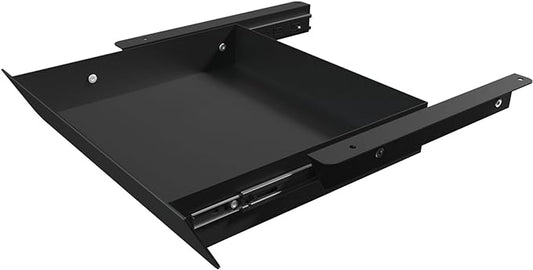 Under Desk Mounted Sliding Drawer with 60 Degree Tilt Panel to Pull Out, 15'' Long & 9'' deep Large Storage Organizer for Sit Stand Workstation