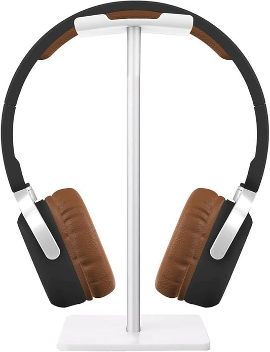 Headphone Stand, Universal Aluminum Holder Showing Display Hanger for HyperX Cloud II Gaming Headset, Microsoft Xbox One Chat, Turtle Beach Recon, Sony Headset 2.0 and More (White)