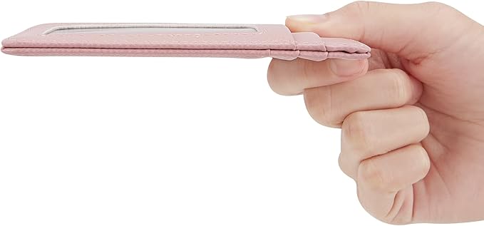 Women's Slim Minimalist Card Holder Coin Changes Purse Keychain Front Pocket Wallet With ID Window