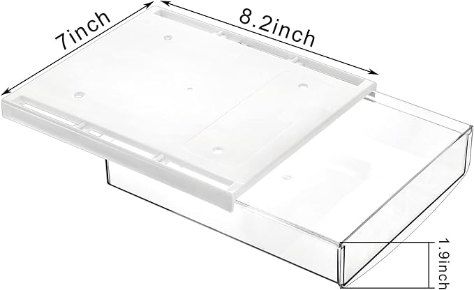 SOUJOY 3 Pack Under Desk Drawer, Self-Adhesive Slide Out Organizer Tray, Plastic Stick On Table Hidden Attachable Drawer Tray for Office Home School Kitchen