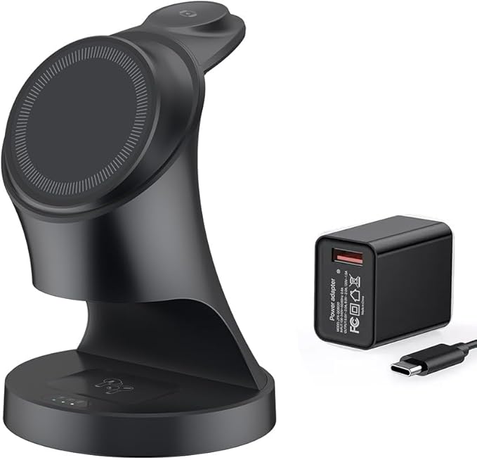 Wireless Charger,3 in 1 Magnetic Wireless Charger Stand, Fast Wireless Charging Dock for iPhone17/16/15/14/13/12 Series, Apple Watch Series, AirPods Pro.