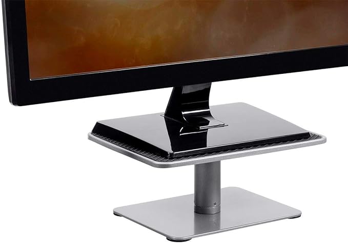 Monoprice Universal Monitor Riser Stand - Raises Monitors 4.6 to 6.5 Inches, Silver Finish - Workstream Collection