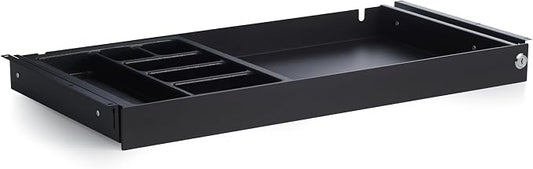 Perfect POSTURE Max Under Desk Storage Drawer – Large Desk Drawer with Lock for Regular & Sit-Stand Standing Desks, Black (13" x 26.5")