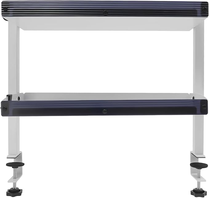 TFCFL Clamp-on Desk Shelf,2-Tier Shelving Unit for Desktop Accessories,Office Organization,Gaming Devices and Dresser Top Organization Storage (White)
