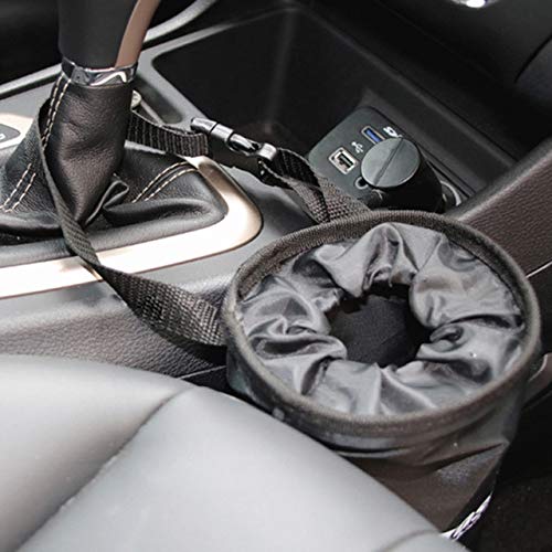 IPELY Universal Car Garbage Bag Back Seat Headrest Litter Trash Garbage Can (Black)