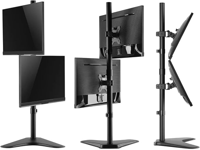 Monoprice Adjustable Tilting DUAL Desk Mount Bracket for LCD LED (Max 33Lbs, 10~23inch) - Black