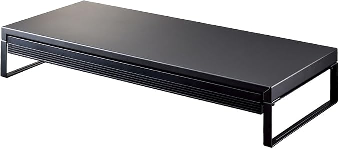 Lihit Lab A7338-124 Computer Stand, Monitor Stand, Desktop Stand, Width 23.2 inches (590 mm), With Drawer, Matte Black