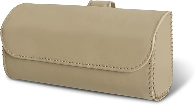 Sunglasses Holder for Car Sun Visor, Sunglass Organizer for Car, Magnetic Leather Eyeglasses Protective Storage Case, Waterproof Glasses Organizer Visor Accessories for Vehicles (Beige)