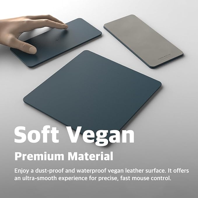 POUT H3 Split Max 3-in-1 Wireless Charging Mouse Pad ??Fast Qi Charger, Mousepad Mat, and Magnetic Tray Organizer ??Compatible with Smartphones and Earbuds (Aqua Blue)