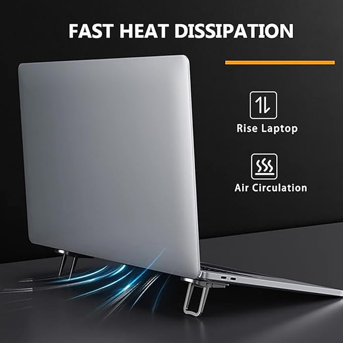 Portable Invisible Laptop Stand for Asus VivoBook EeeBook Zenbook ExpertBook Transformer Book ASUSPRO Laptop，Aluminum Alloy Mini Foldable Self-Adhesive Laptop Stand with 2 Adjustable Angles for Desk