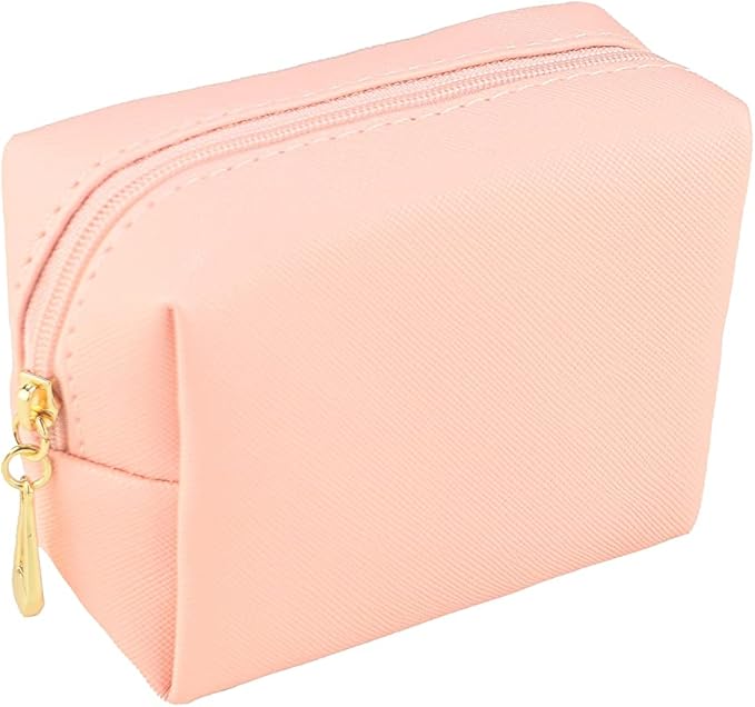 Small Makeup Bag Portable Cosmetic Bag for Women Makeup Pouch Waterproof Toiletry Bag for Travel (Rose Pink, Mini)